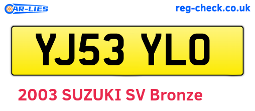 YJ53YLO are the vehicle registration plates.