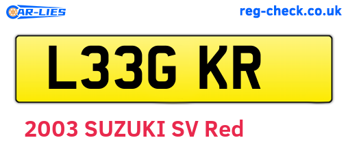 L33GKR are the vehicle registration plates.