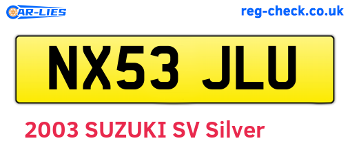 NX53JLU are the vehicle registration plates.