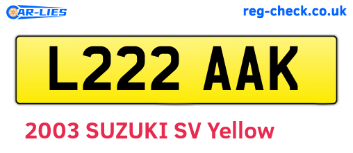 L222AAK are the vehicle registration plates.