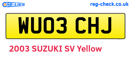 WU03CHJ are the vehicle registration plates.