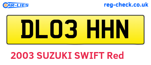 DL03HHN are the vehicle registration plates.
