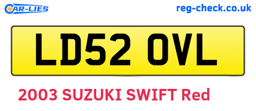LD52OVL are the vehicle registration plates.
