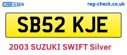 SB52KJE are the vehicle registration plates.