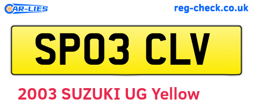 SP03CLV are the vehicle registration plates.