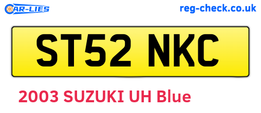 ST52NKC are the vehicle registration plates.
