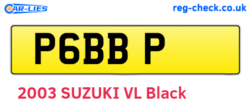 P6BBP are the vehicle registration plates.