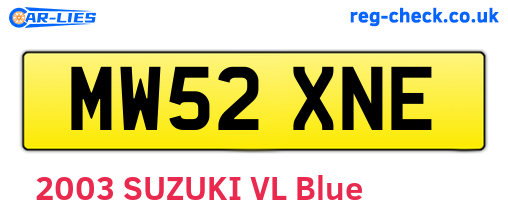 MW52XNE are the vehicle registration plates.