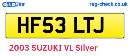 HF53LTJ are the vehicle registration plates.