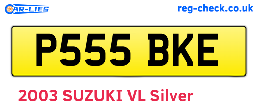 P555BKE are the vehicle registration plates.