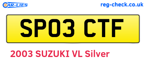 SP03CTF are the vehicle registration plates.