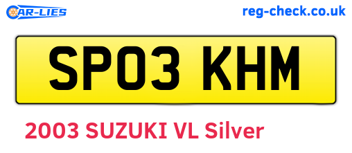 SP03KHM are the vehicle registration plates.