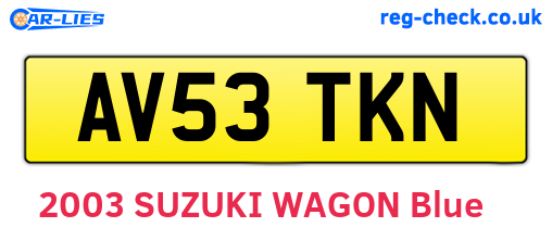 AV53TKN are the vehicle registration plates.