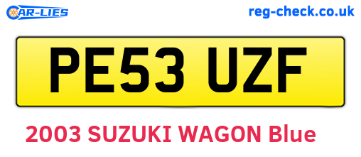 PE53UZF are the vehicle registration plates.