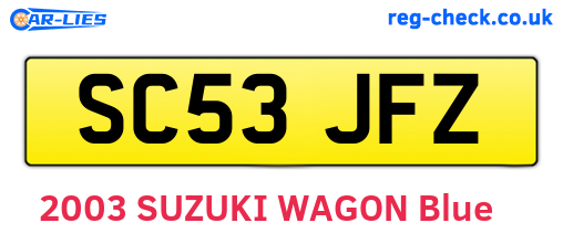 SC53JFZ are the vehicle registration plates.
