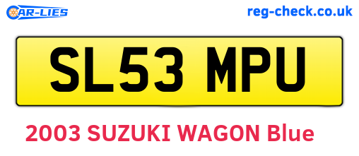 SL53MPU are the vehicle registration plates.
