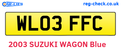 WL03FFC are the vehicle registration plates.