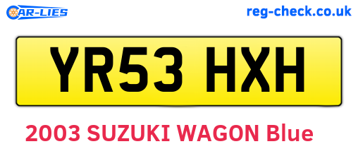 YR53HXH are the vehicle registration plates.