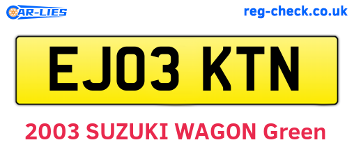 EJ03KTN are the vehicle registration plates.