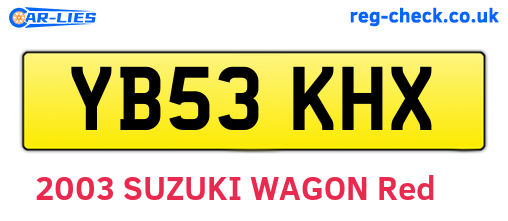 YB53KHX are the vehicle registration plates.