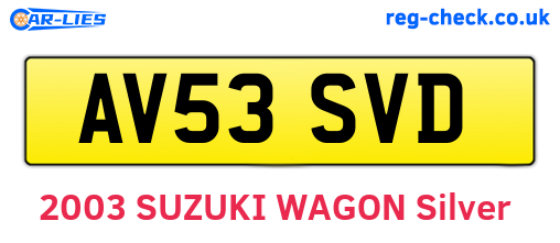 AV53SVD are the vehicle registration plates.