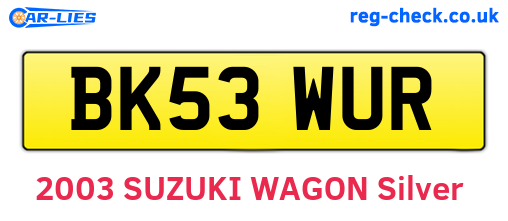 BK53WUR are the vehicle registration plates.