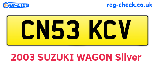 CN53KCV are the vehicle registration plates.