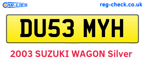 DU53MYH are the vehicle registration plates.