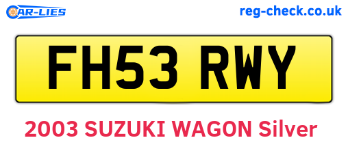 FH53RWY are the vehicle registration plates.
