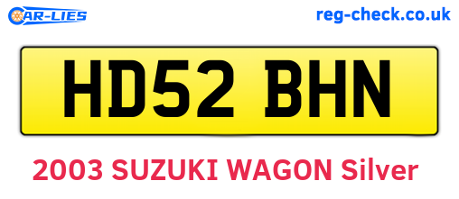 HD52BHN are the vehicle registration plates.
