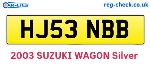 HJ53NBB are the vehicle registration plates.