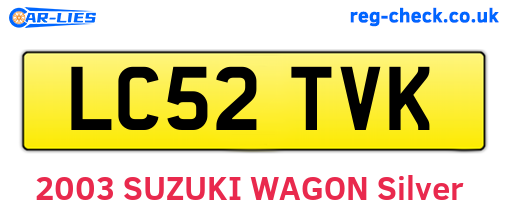 LC52TVK are the vehicle registration plates.