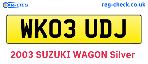 WK03UDJ are the vehicle registration plates.