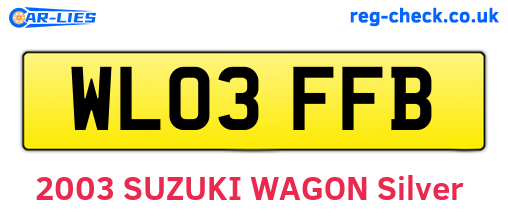 WL03FFB are the vehicle registration plates.