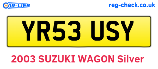 YR53USY are the vehicle registration plates.