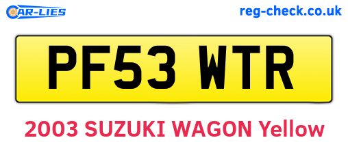 PF53WTR are the vehicle registration plates.