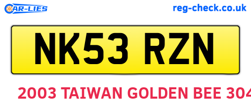 NK53RZN are the vehicle registration plates.