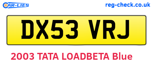 DX53VRJ are the vehicle registration plates.
