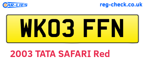 WK03FFN are the vehicle registration plates.