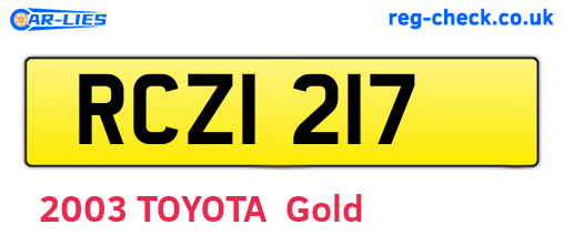 RCZ1217 are the vehicle registration plates.