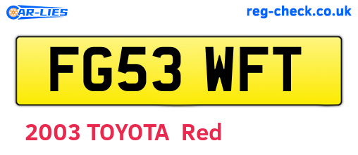 FG53WFT are the vehicle registration plates.