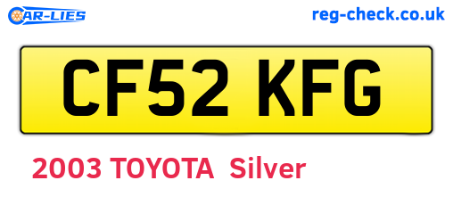 CF52KFG are the vehicle registration plates.