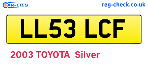 LL53LCF are the vehicle registration plates.