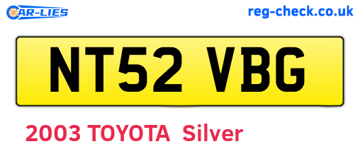 NT52VBG are the vehicle registration plates.