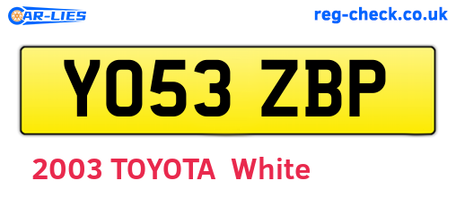 YO53ZBP are the vehicle registration plates.