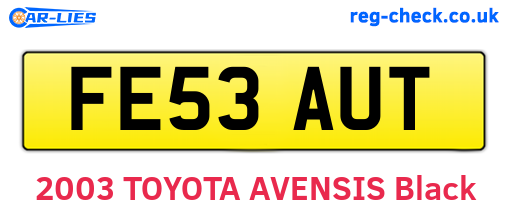 FE53AUT are the vehicle registration plates.