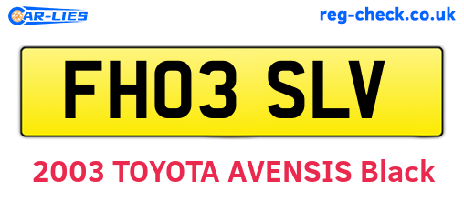 FH03SLV are the vehicle registration plates.