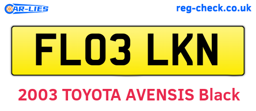 FL03LKN are the vehicle registration plates.