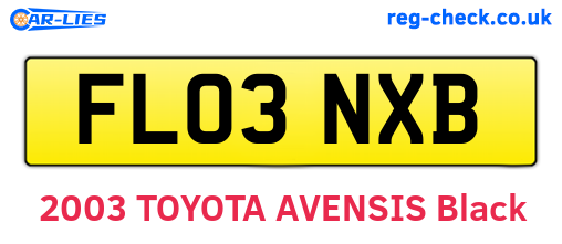FL03NXB are the vehicle registration plates.