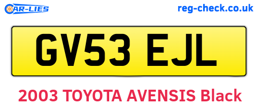 GV53EJL are the vehicle registration plates.